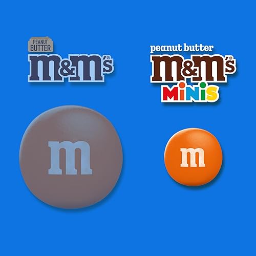 Miniatura 4 de M&M'S Minis - Caramelo de chocolate con leche con mantequilla de maní, tamaño compartido, bolsa resellable de 8.6 onzas