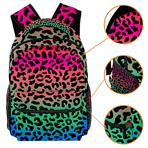 Sac à dos léopard multicolore pour enfant avec porte-bouteille
