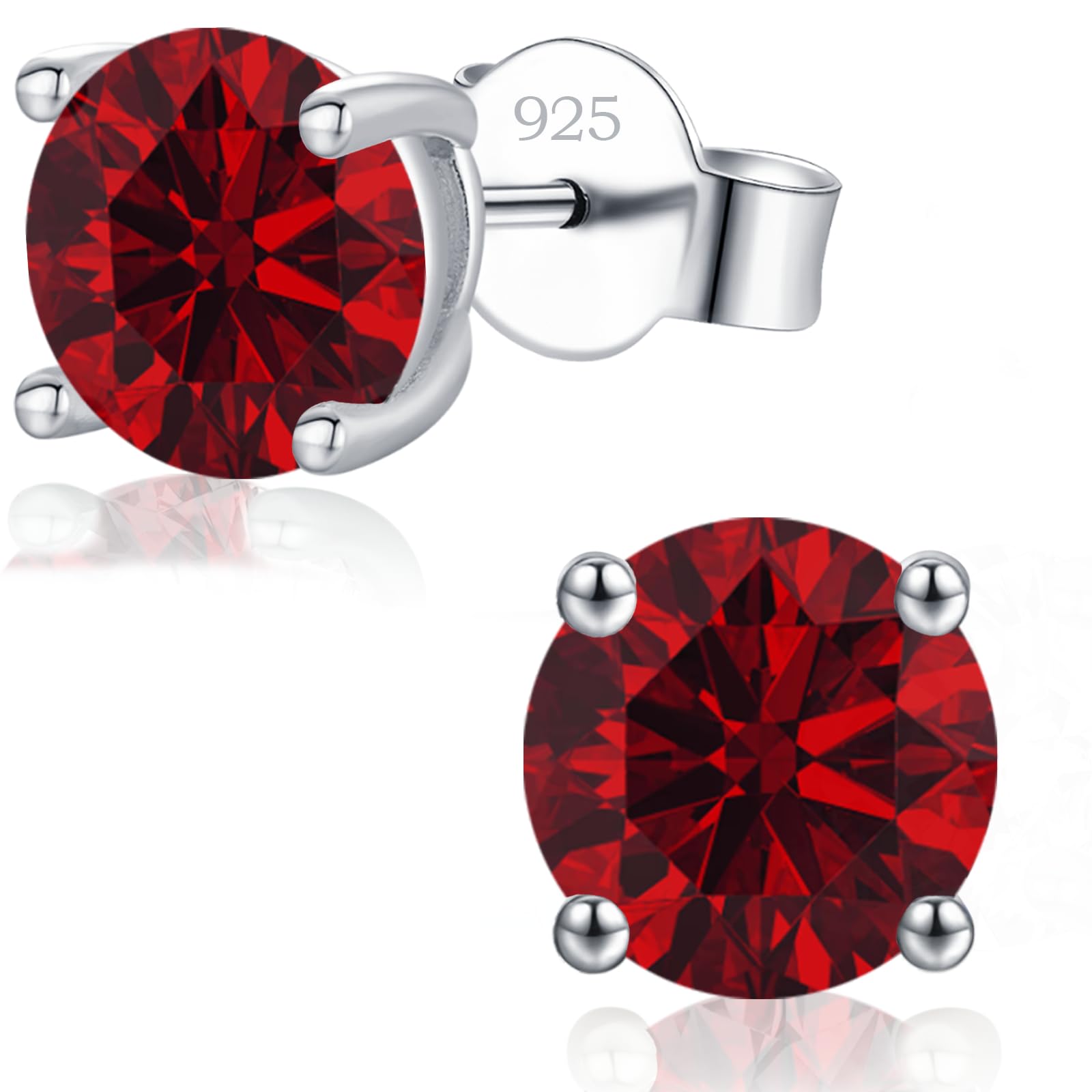 LAVUMO Ohrringe Silber 925 Stecker,14 K Gold/Weißgold Plattiert Echt Silber Ohrringe Damen Herren 0,3 Ct – 2 Ct Zirkonia Ohrstecker Hypoallergenes Schmuck Geschenk Für Frauen Herren Geburtstag