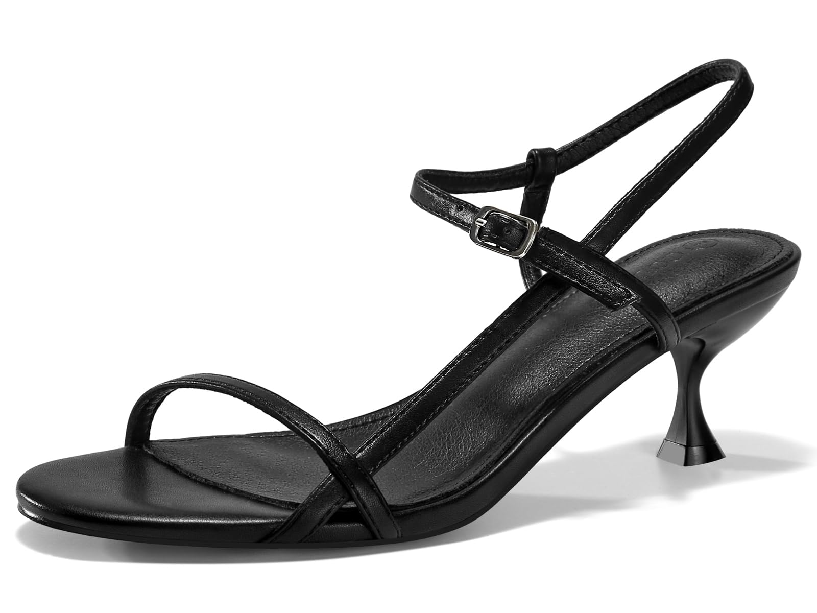 Coutgo Womens Strappy Heeled Sandals Kitten Low Heel Open Toe Ankle Strap Party Wedding Dress Shoes