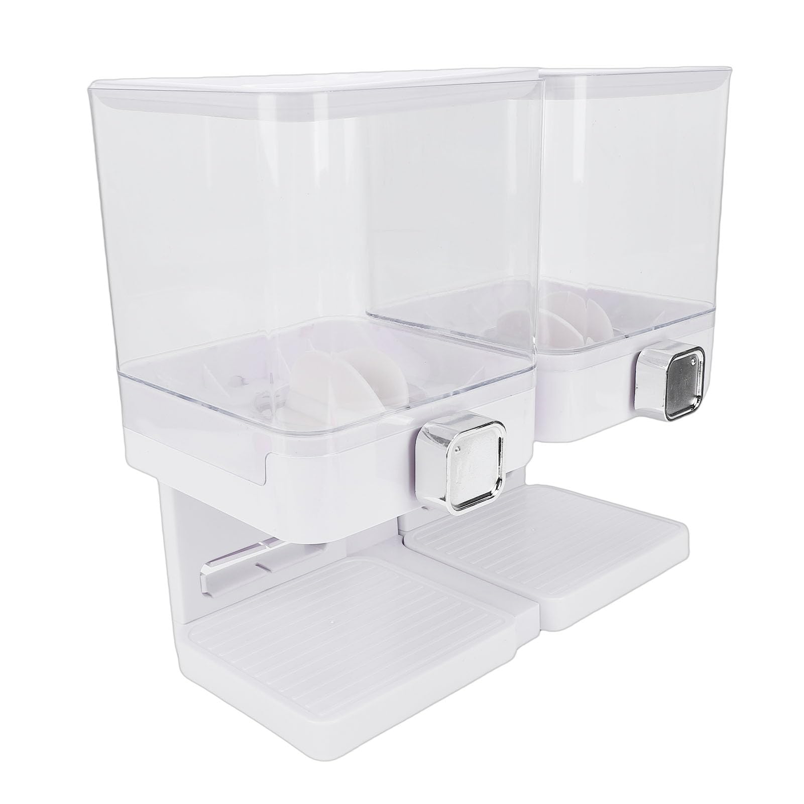Dispenser per Cereali da Bancone, 2 Contenitori Ermetici per Alimenti Secchi da 3,7 Litri, Dispenser per Snack con Chicchi di caffè e Caramelle Grandi, con Manopola Rotante, Ideale per la e