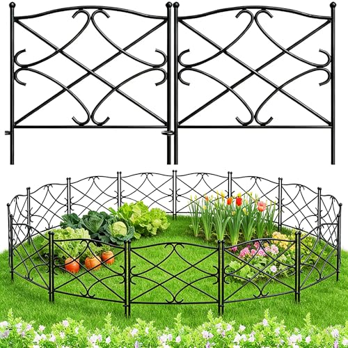 Amagabeli Garden Home Cloture Jardin Exterieur Barriere Palissade jardin Exterieur 60CM X 3M 5 Panneaux de Clôture Pited avec Jardin et Fiable Clôtures Décoratives...