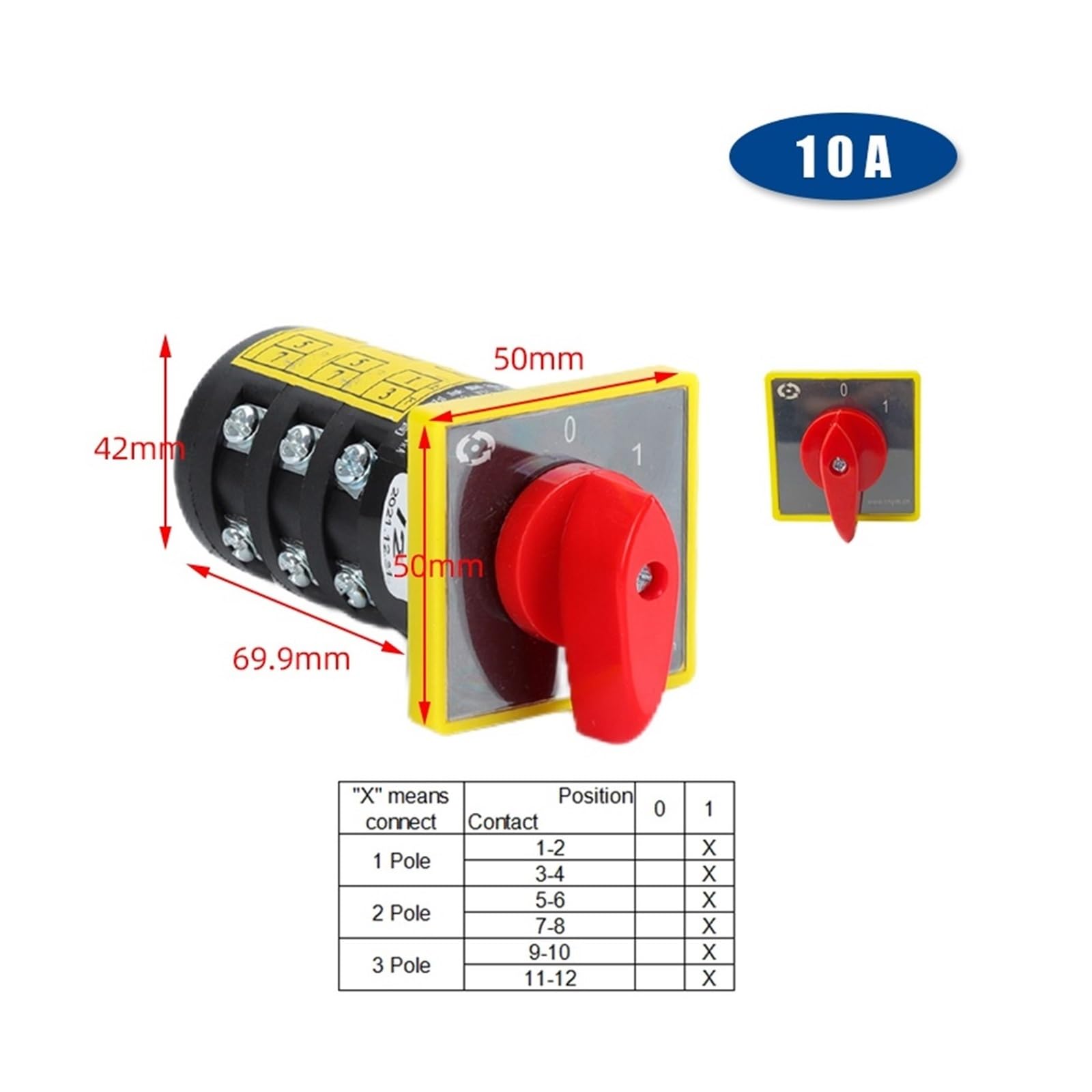 HZ5B-10A Series Changeover Rotary Cam Switch 1-4 Poles Layers Two/Three Positions Control Circuit(3Layers-01Position)
