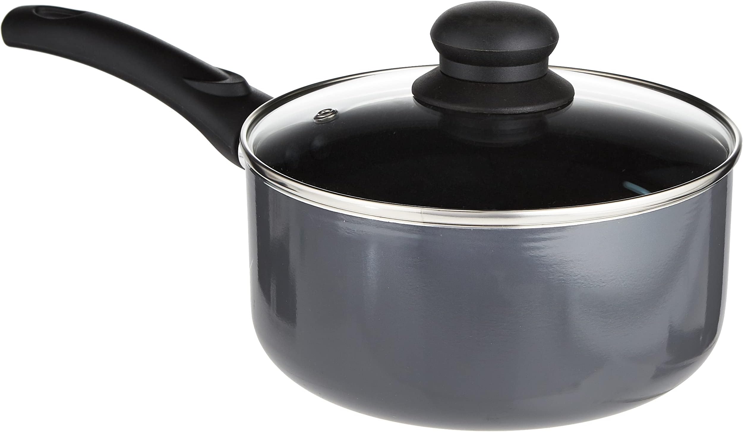 Delcasa Dc1584 18Cm Non Stick Aluminium Saucepan With Lid Ceramic Coating Healthier Ceramic Chemical Free Nonstick Heat Resistant Exterior Double Layer Coating, Multicolour