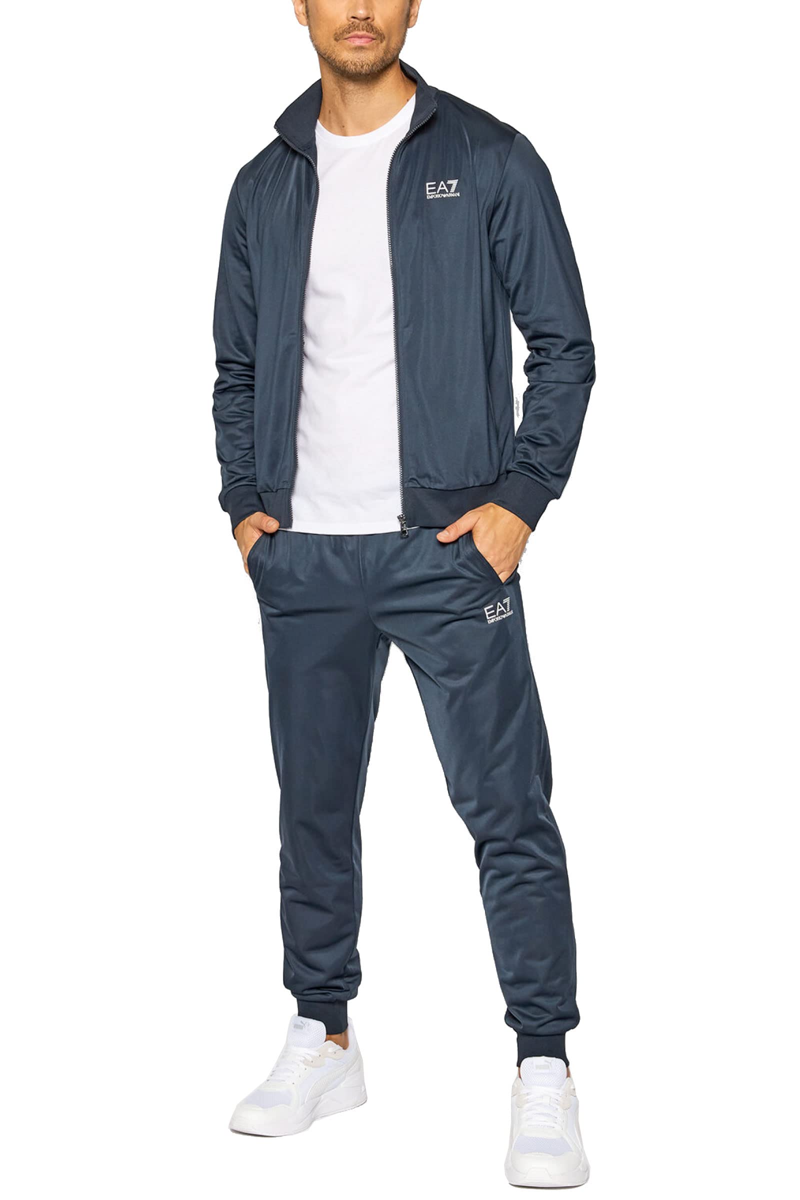 Emporio Armani EA7 Tuta Uomo Core Identity in Jersey Cotone con Zip