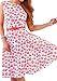 Produktbild EFOFEI Damen U-Ausschnitt-Kleid A-Linie ärmelloses Kleid Floral Midikleid, Rot, S