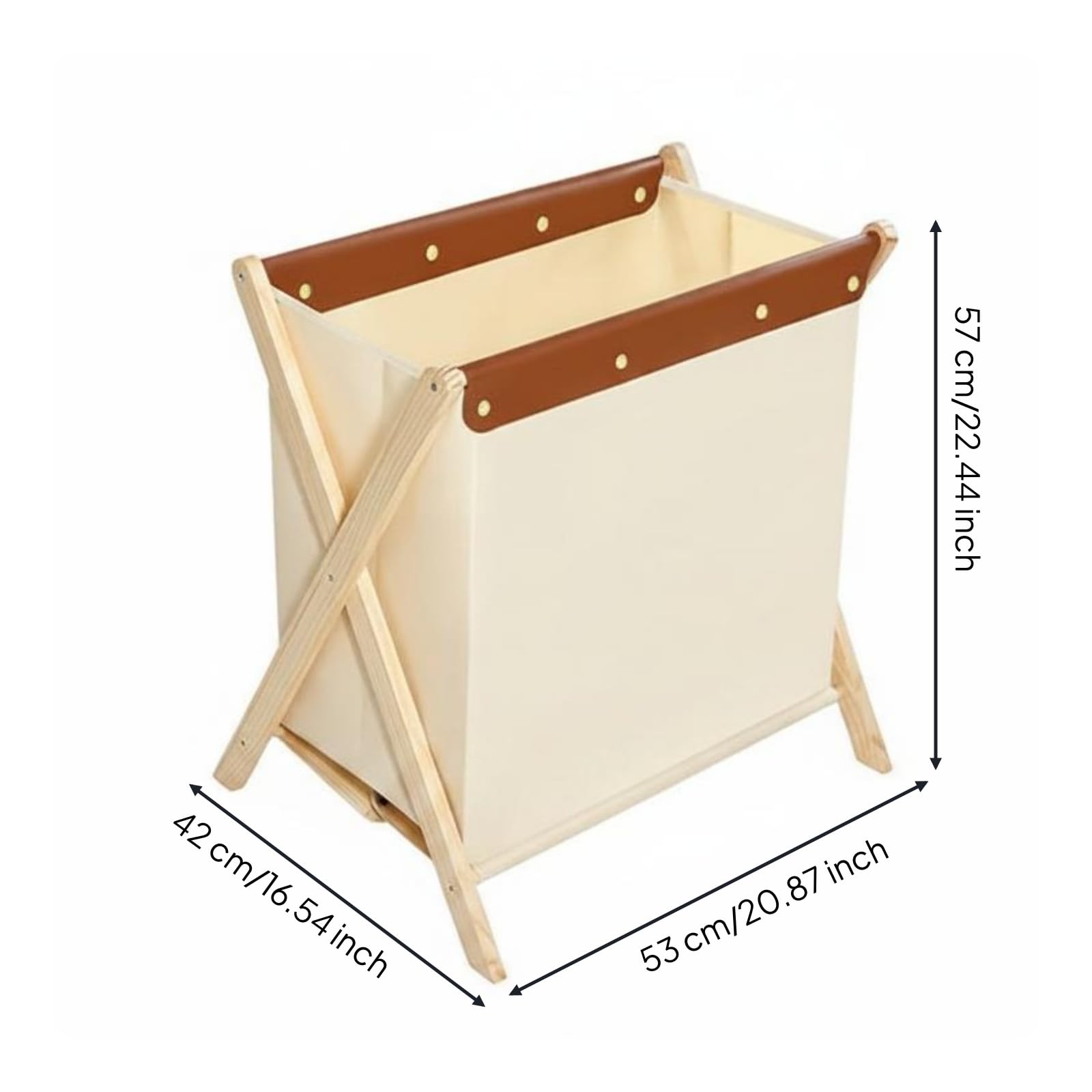 Jiuvaso Cesto Portabiancheria Pieghevole Cesta Bucato Contenitore Cesto Lavanderia Organizer Casa con Gambe in Legno Inclinate E Cestino Richiudibile per