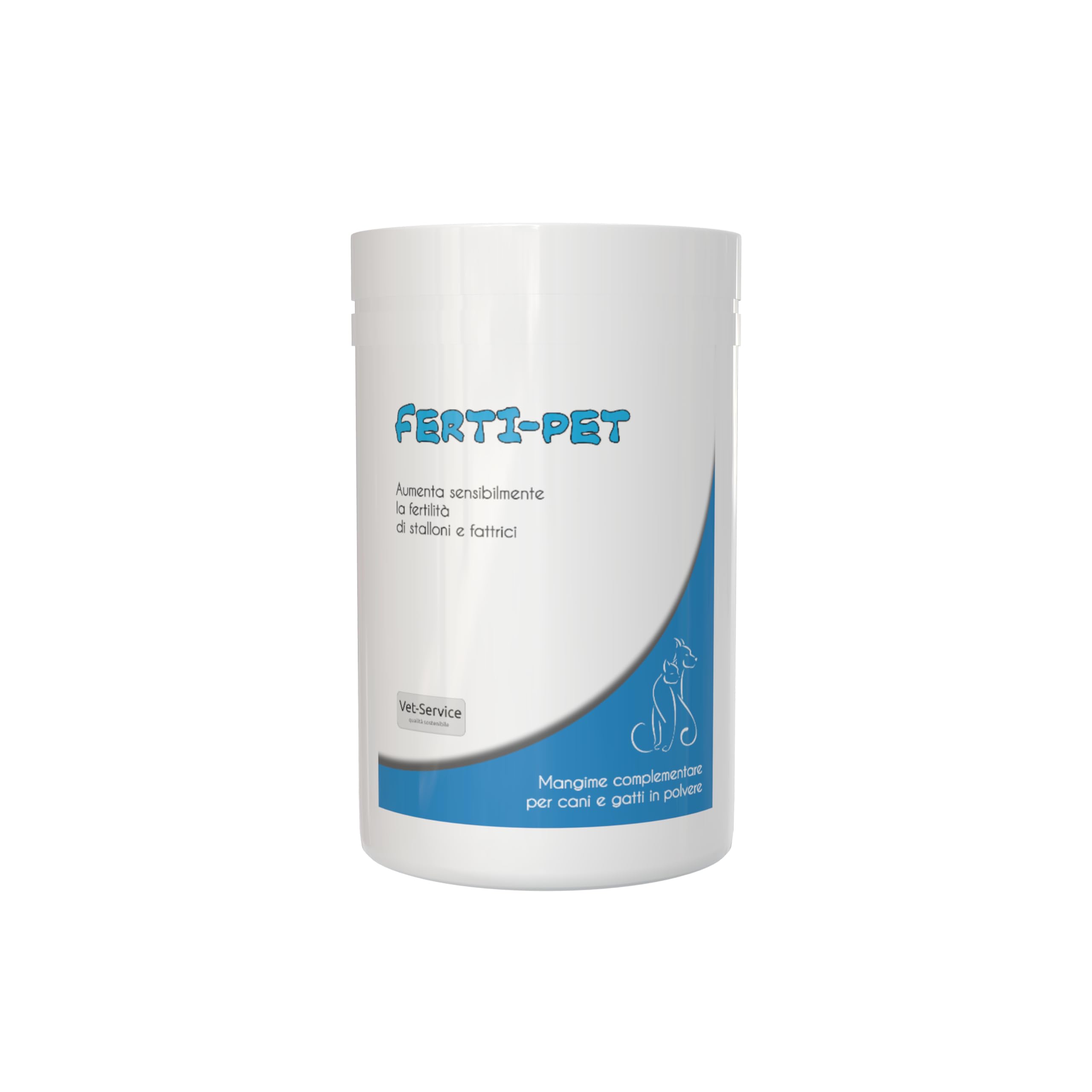 Ferti-Pet | 1 kg | Integratore per gatti in polvere | Migliora la Fertilità, sia nel Maschio che nella Femmina, Aumenta Numero e Motilità degli Spermatozoi, Riduce il Rischio di Riassorbimento