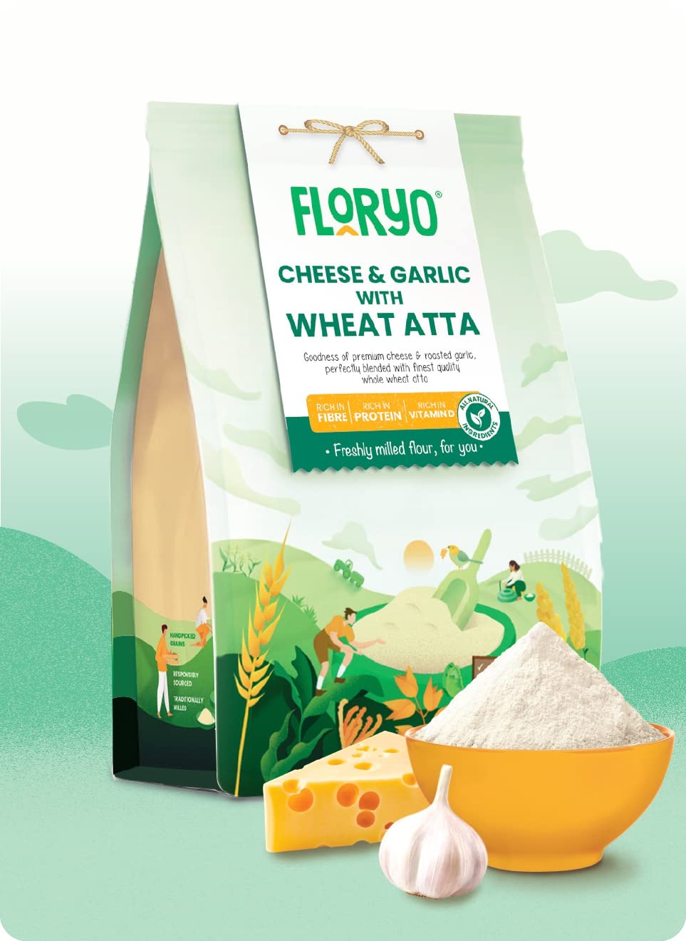 Floryo Cheese & Garlic Atta | Ready to Use | Freshly Milled After Order | Convenient | No Preservatives | Goodness of Cheese & Garlic | 350 g (B0C5DQDSTR) Amazon Price History, Amazon Price Tracker
