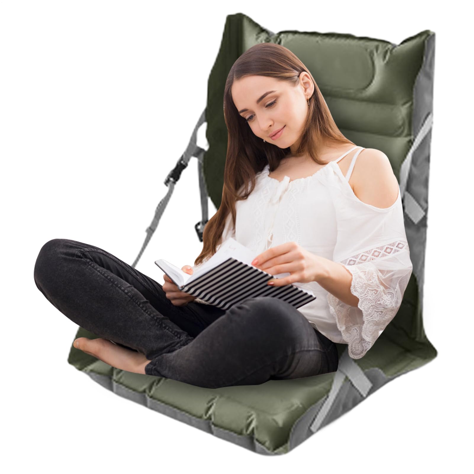 Cuscino Gonfiabile da Viaggio e Sedia Cuscino Portatile per Sedia con | Cuscino Gonfiabile per Stadio per Escursionismo Trekking Spiaggia Sport Stadio Campeggio Pesca Viaggio Outd