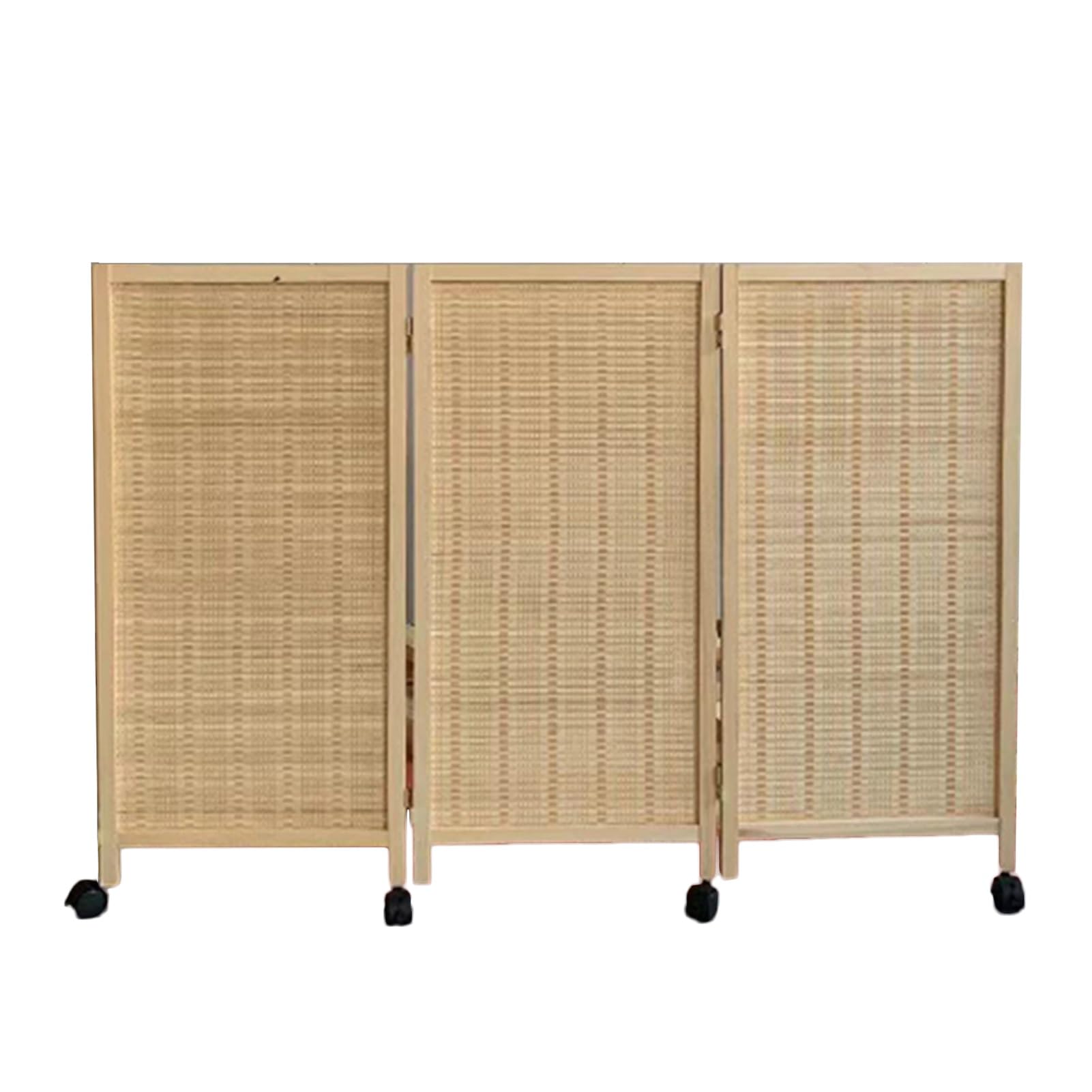 Paravent 3 panneaux en rotin naturel pour créer un coin bureau intime