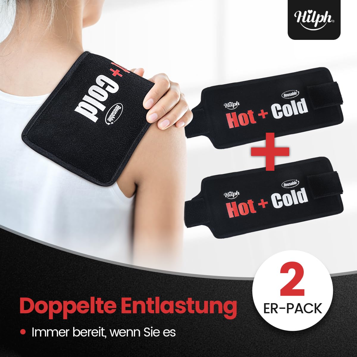 Hilph Compresa de Hielo de Gel Reutilizable, 2 Compresas de Hielo para Terapia de Calor y Frío para Lesiones, Almohadilla de Gel Caliente Frío para Cara, Cabeza, Ojos Cansados, Muelas del Juicio