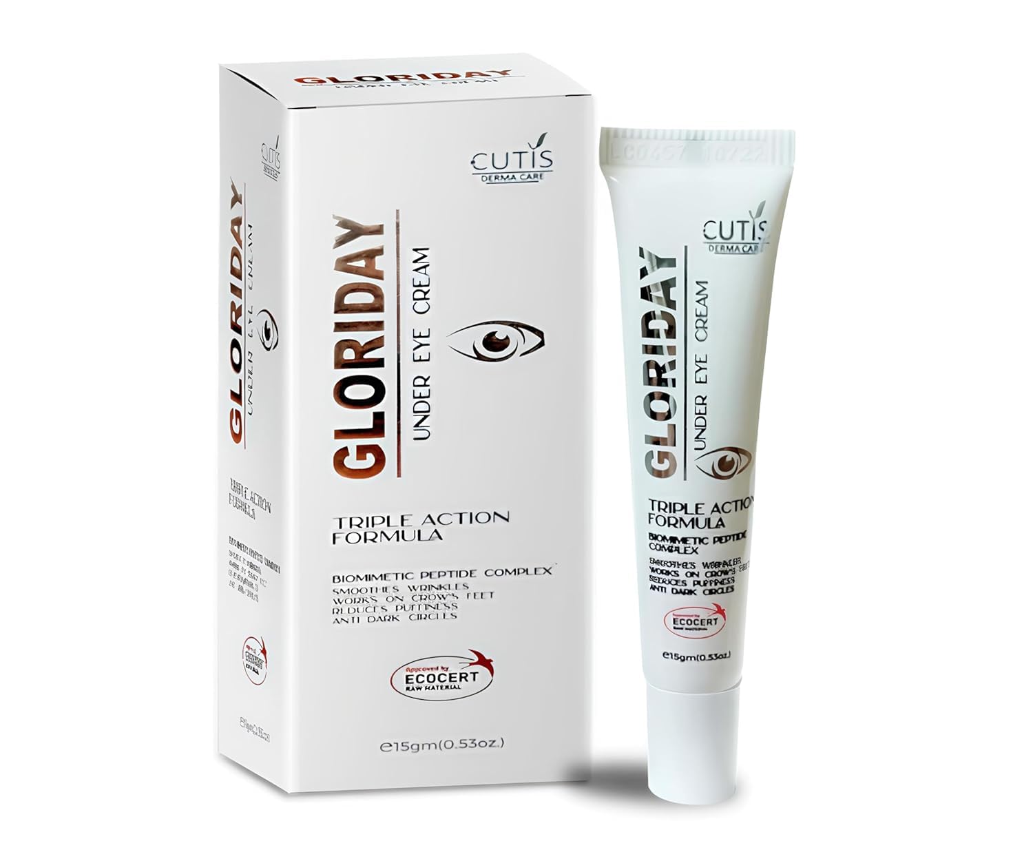 MEDISHOPP Gloriday Under Eye Cream Triple Action Formula | Biomimetic Peptide Complex for Wrinkles, Crow’s Feet, Puffiness & Dark Circles | Hydrating Anti-Aging Eye Cream for Men & Women (15gm)-image-18
