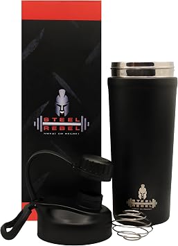 Protein Protein Double-Walled Insulated Shaker Stainless Steel with High-Quality Powder Coating - Ideal for Sports, Fitness and Home Workout - 900 ml BPA-Free