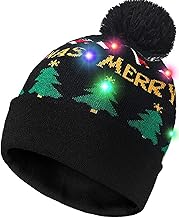 JFAN Sombrero Chritmas LED Light Up Gorro Christmas LED Gorros de Punto Regalo Original