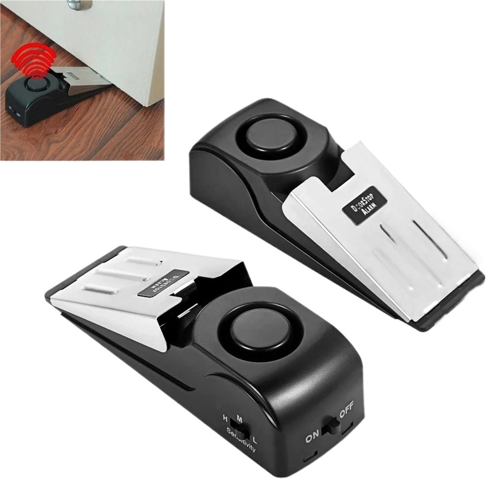 Dsfihjo Door Stopp Alarm Portable Alarm Door Stopper 120Db Wedge Door Stopper Alarm