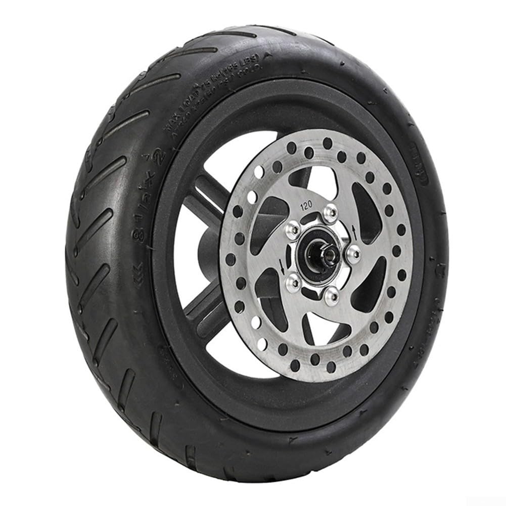 Roue arrière pour trottinette électrique, pneu de remplacement avec frein à disque pour trottinette électrique Xiaomi Pro/Pro2 (Roue + disque de 120 mm)