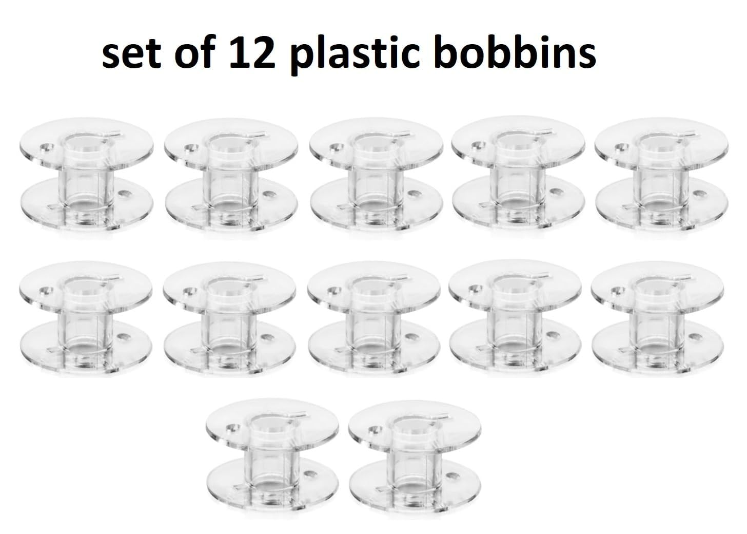 Plastic Sewing Machine Bobbins (12-Piece) Set with Storage Box β Compatible, Durable Transparent Bobbins for Smooth Stitching & Thread Organization 2