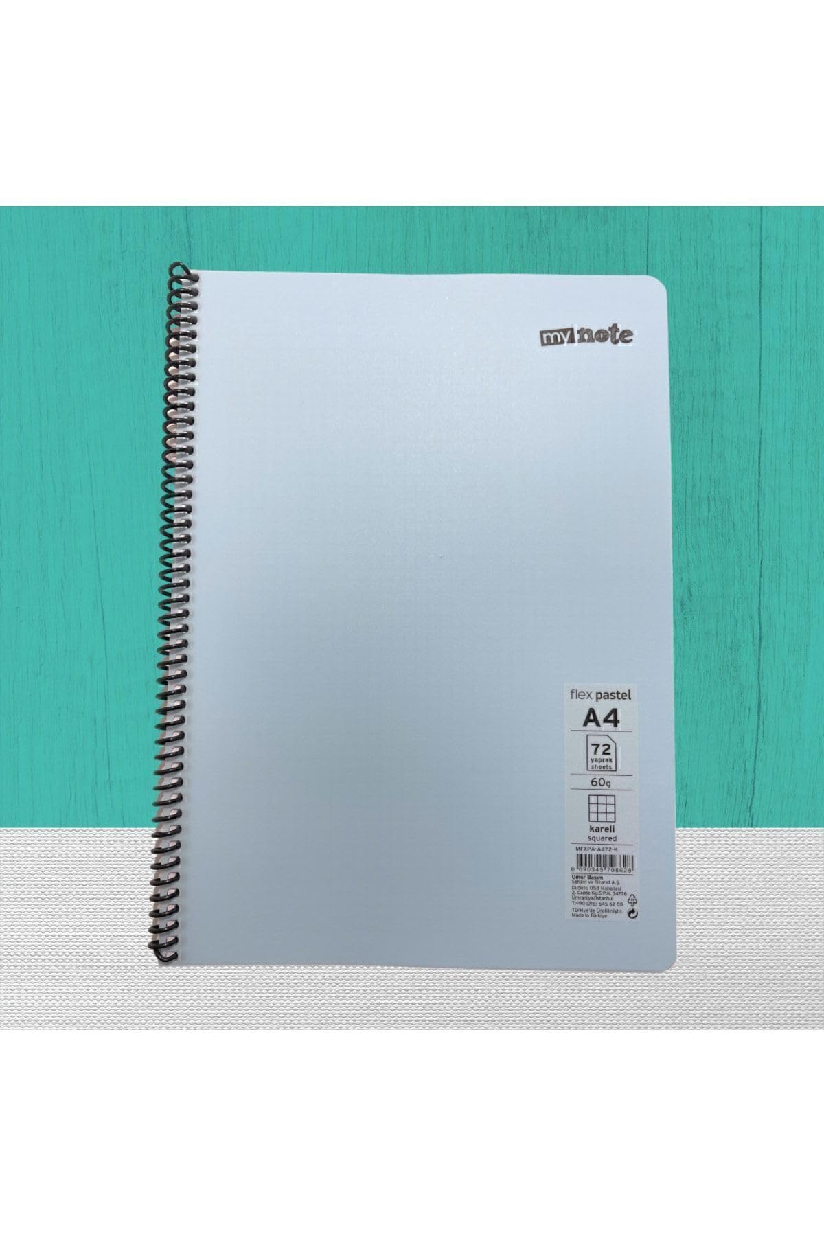 Umur Mynote Flex - Cuaderno espiral pastel A4 72 Yp cuadrícula plateada, tamaño único