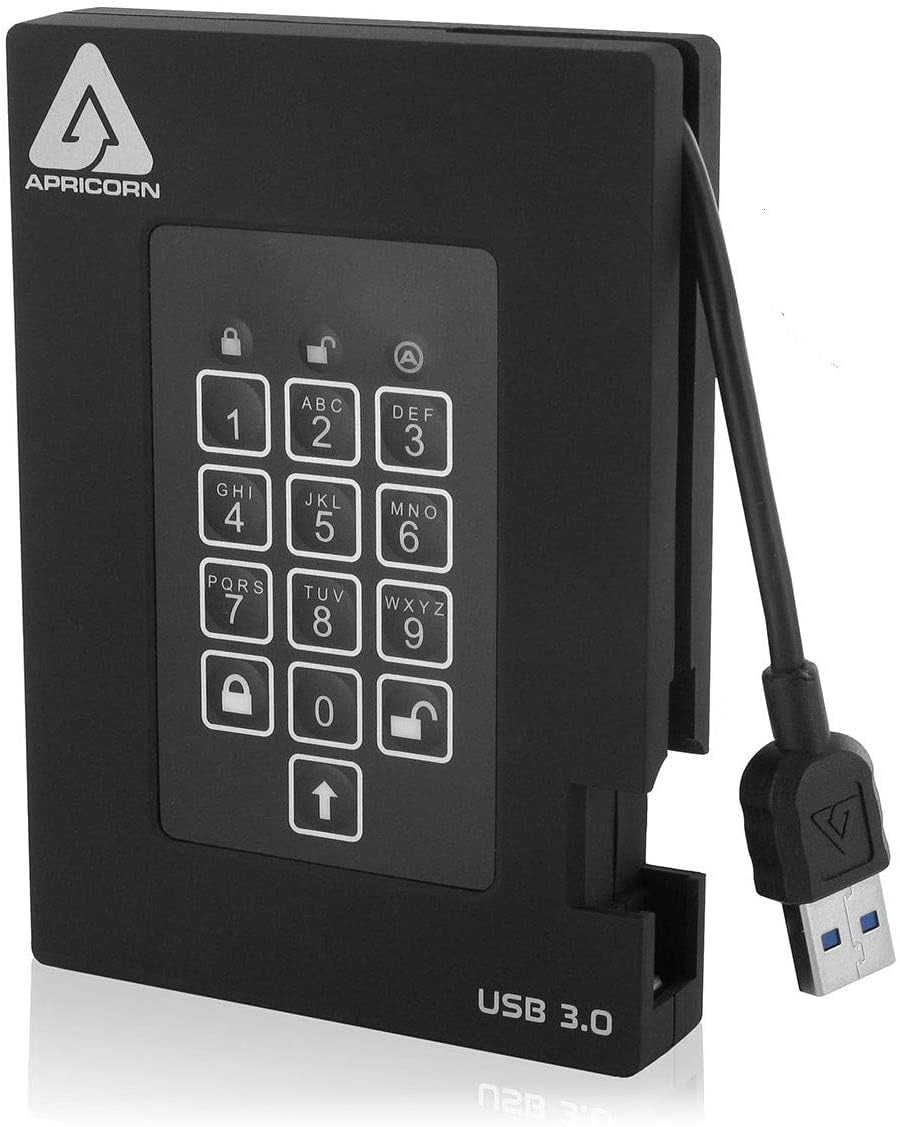 256GB Aegis Fortress FIPS 140-2 Level 2 Validated 256-Bit Encrypted USB 3 External SSD (A25-3PL256-S256F)