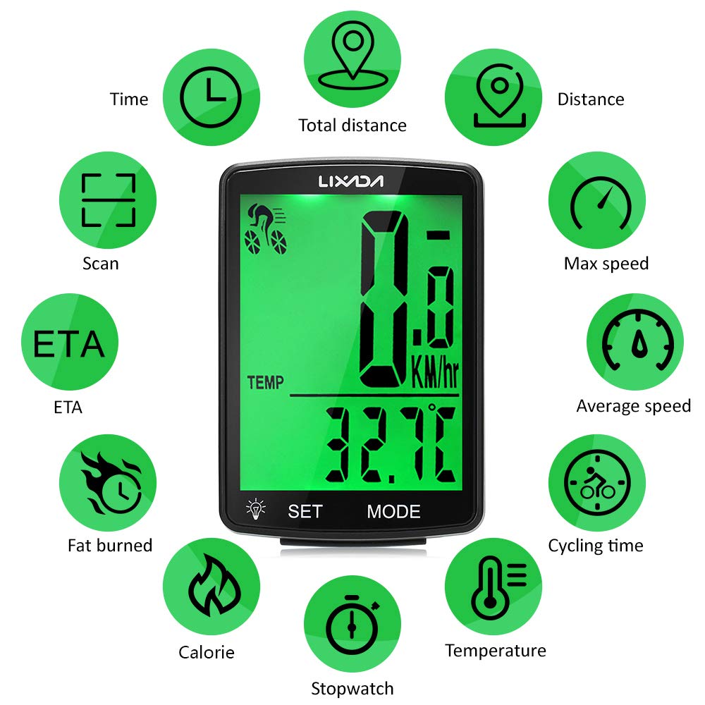 Compteur De Vélo Lixada Sans Fil – Rechargeable USB – Ordinateur De Vélo FFMY