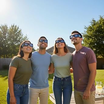 Solar Eclipse Glasses ISO 12312-2 & CE Certified – Safe Solar Viewing for Direct Sun & August 2026 Eclipse | Paper Cardboard Frame, Made in EU | For Kids & Adults