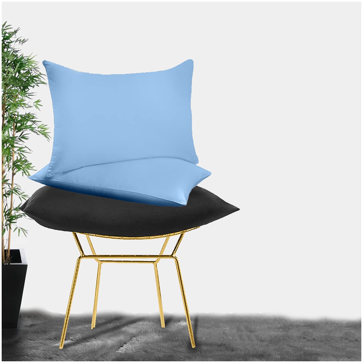Gaveno Cavailia Percale Plain Pillowcase BluePair