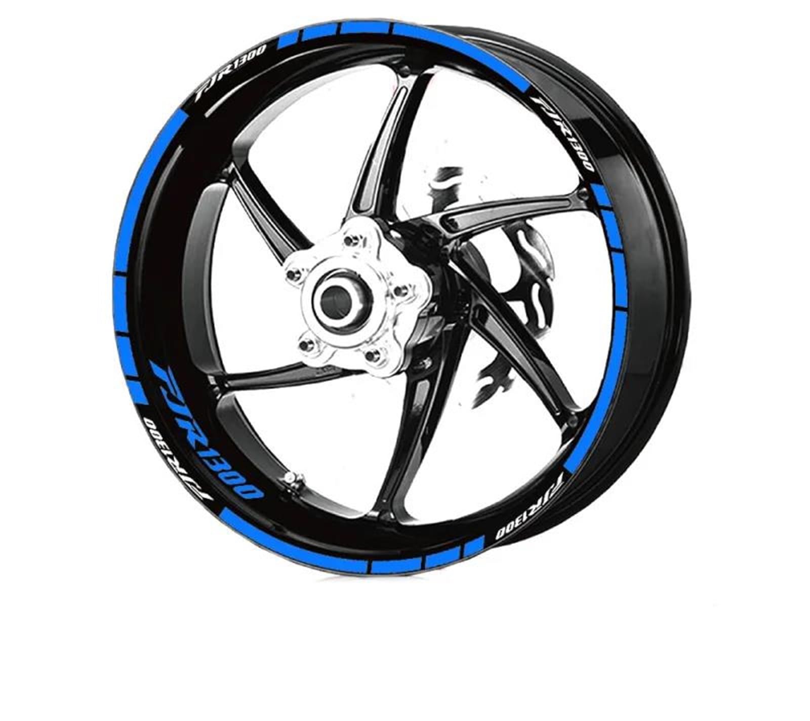 Jganrf Blue For Fjr1300 Fjr1300 Fjr 1300 Motorcycle Wheel Rim Stickers Stripes Reflective Waterproof Tire Front Rear Decal