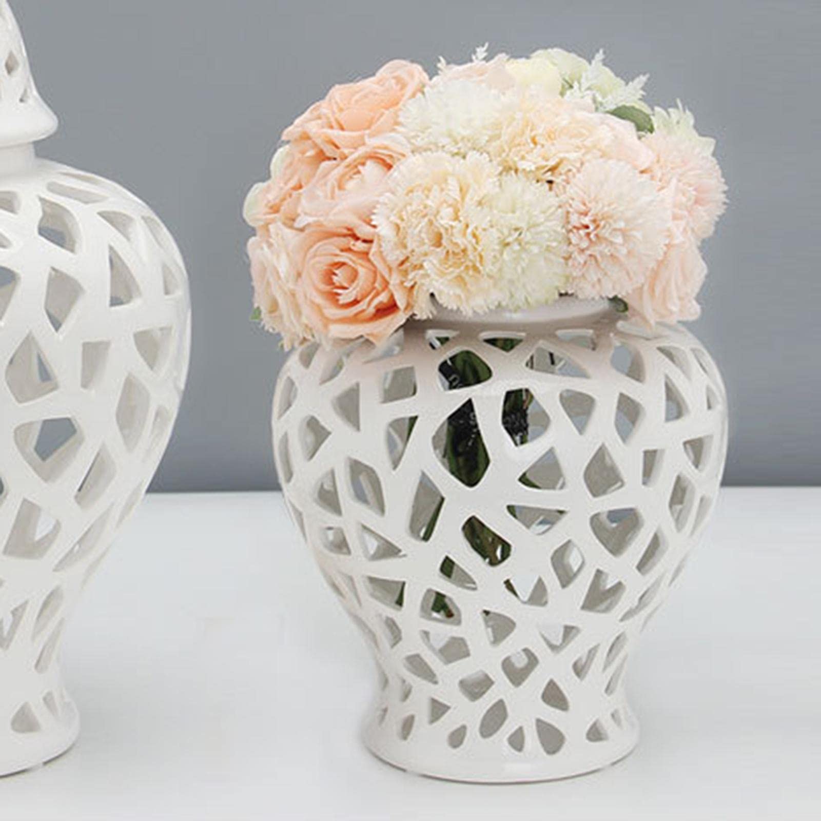 perfk Vaso da 28 cm, smaltato Creativo, Decorazione Artigianale, Vaso in Ceramica per Composizione da