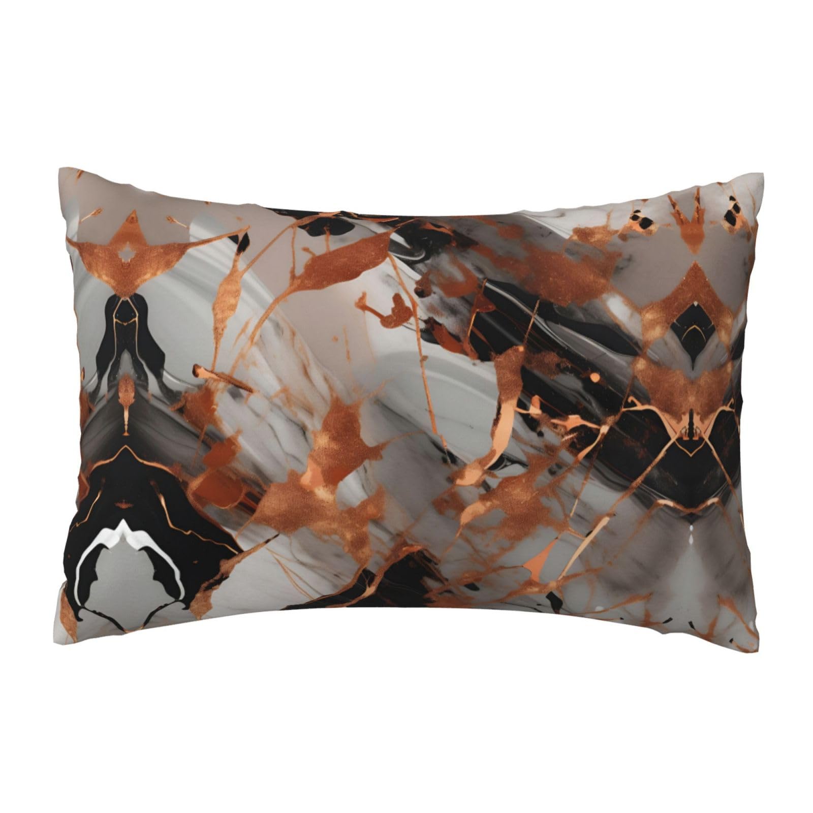 Bkdogkt Women's Black Marble Texture Copper Splatter Print 12X18in Throw Pillow Covers Cushion Pillows For Couch Bed All Seasons Home Decor