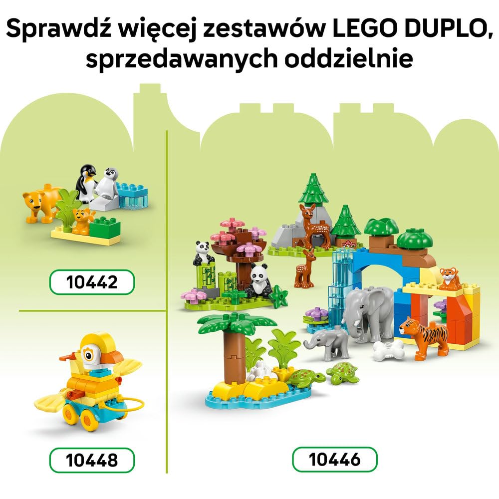 LEGO DUPLO 3 w 1 Dinozaury na kółkach 10451 | dinozaury na kółkach, klocki dla 3-latka, prezent dla chłopca i dziewczynki 3+, budowanie 3 w 1, 108 elementów