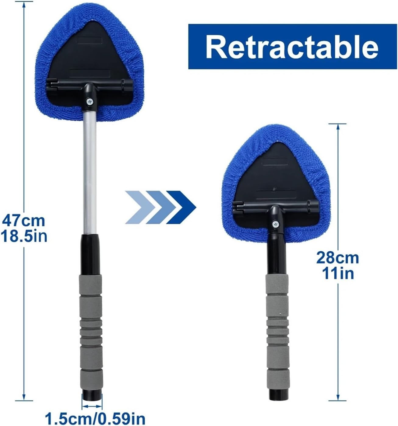 Compatible for Window Scraping Mist Eliminator Microfiber Car Cleaner Telescopic Windshield Cleaning Tools Auto Accessories(Gray)