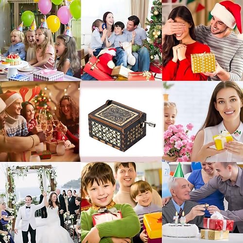 Cuzit Spieluhr aus Holz, handgekröpft, Die Schöne und das Biest, Spieluhr für Geburtstag, Geschenk