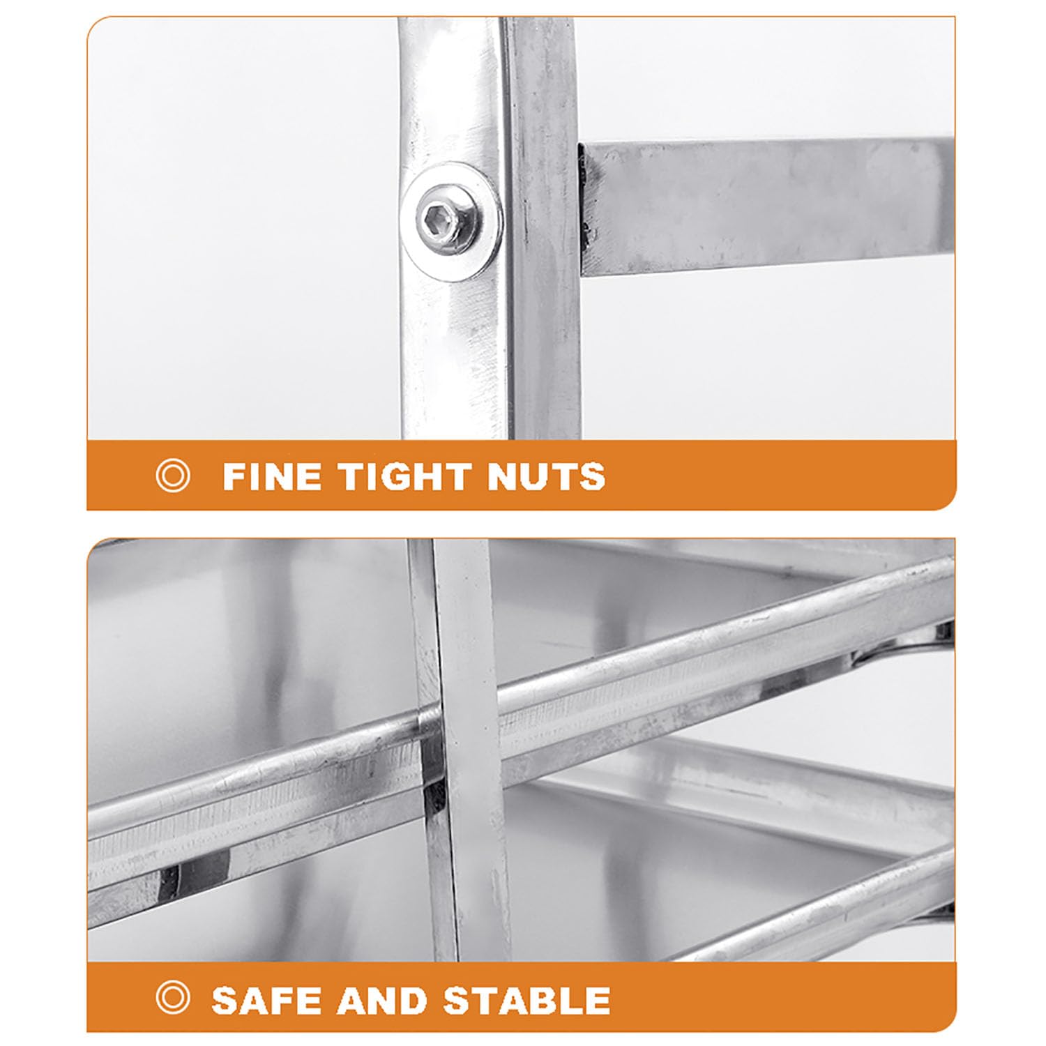 Estante para panadería de acero inoxidable resistente con ruedas, almacenamiento comercial para hornear y enfriar, amplio espacio para bandejas de hornear, ideal para panaderías y equipos de servicio