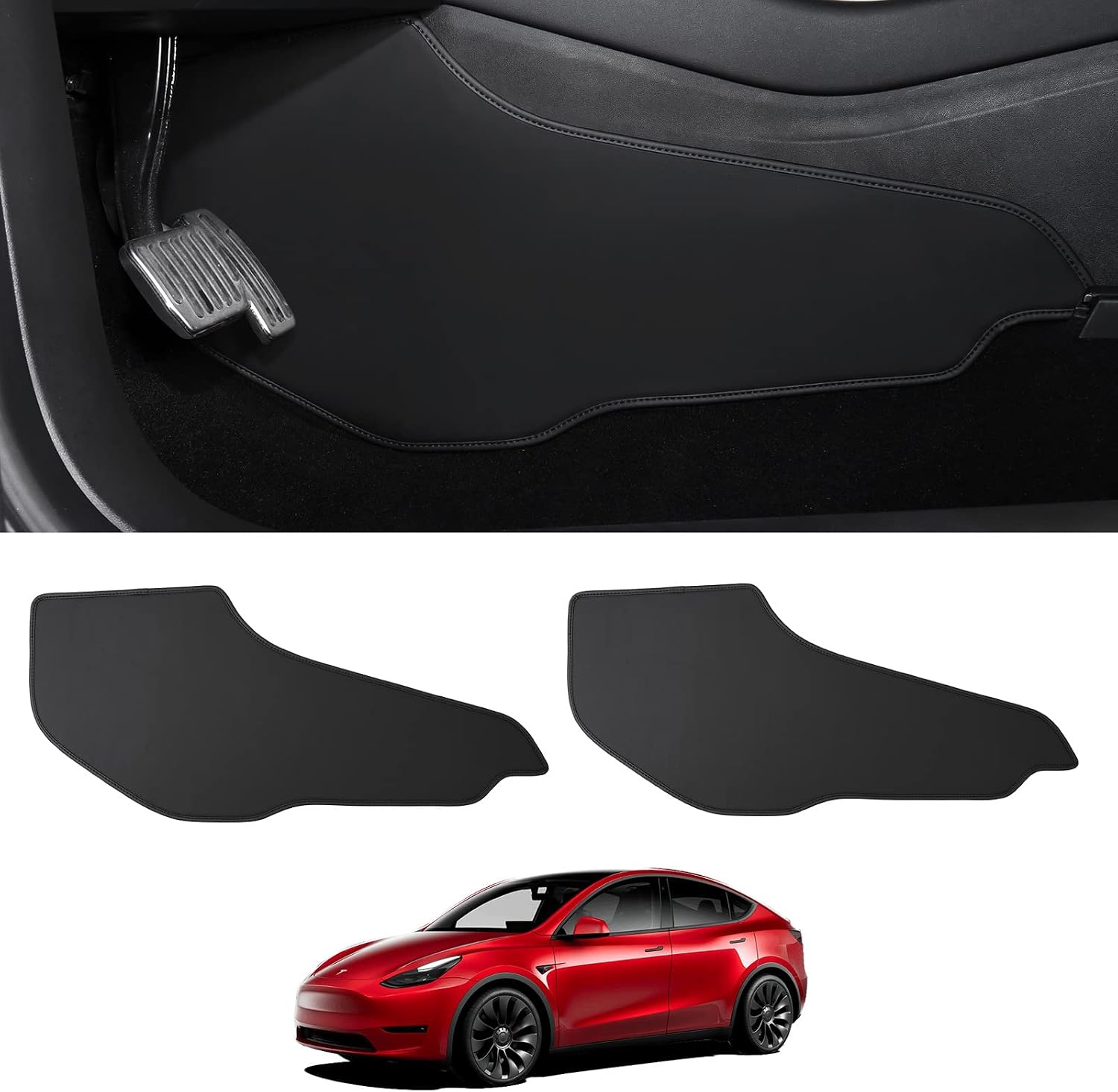 BASENOR Model 3 Center Console Side Anti-Kick Mats and Tesla Tablet Holder image 2