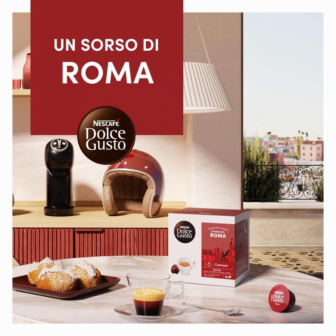 Nescafé Dolce Gusto - Café Espresso Roma, 6 paquetes de 16 cápsulas (96 cápsulas)