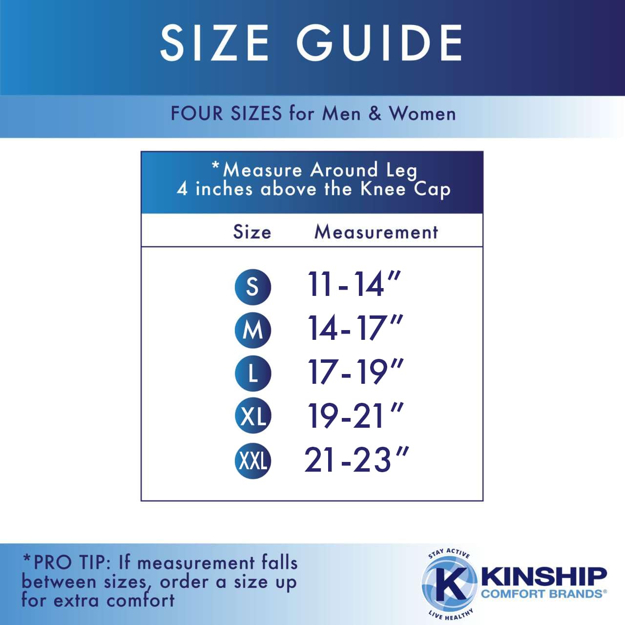 Kinship Comfort - Rodilleras de compresión para hombres y mujeres, para rodillas débiles/lesionadas, un par (disponible en tallas S, M, L, XL)