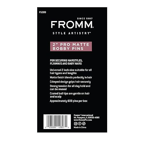 Miniatura 6 de Fromm Style Artistry - Horquillas prensadas de 2 pulgadas, sujeción segura, adecuadas para todo tipo de cabello y longitudes, accesorios para el