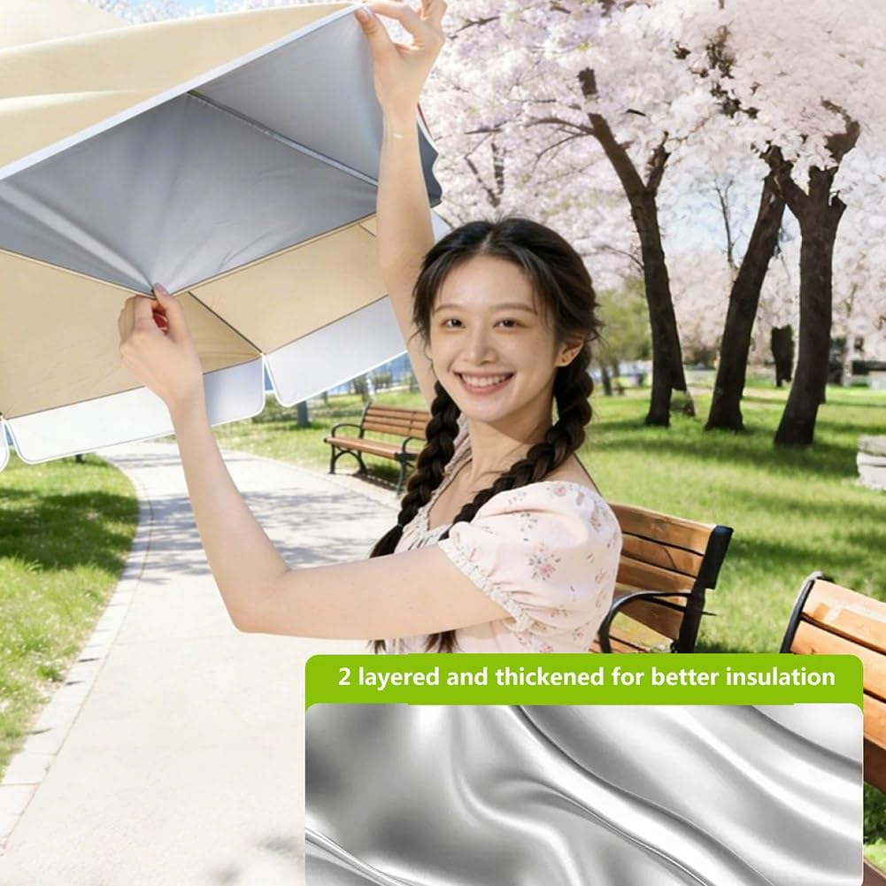240 cm Okrągły Parasol Przeciwsłoneczny, Regulowany na Wysokość, Parasol Ogrodowy z Ochrona UV do Ogrodu, Taras, Balkon(Green)
