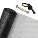 Senneny 59" x 106" Adjustable Window Screens with Rolling Tool and Screen Retainer Spline, DIY Custom Fiberglass Screen Mesh, Anti Mosquito Bug Insect Screen for Windows Doors and Patio Screens, Black