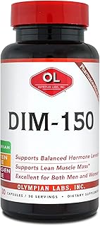 Olympian Labs DIM Supplement 150mg - DIM Diindolylmethane 30 Capsule Supply of DIM for Estrogen Balance, Hormone Menopause Relief, Acne Treatment, PCOS, Bodybuilding