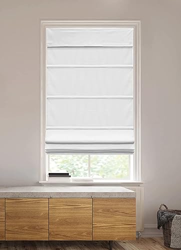 GMA Group Persianas romanas clásicas sin cordones para ventanas, persianas de ventana con persianas opacas para oscurecer la habitación, 39 pulgadas