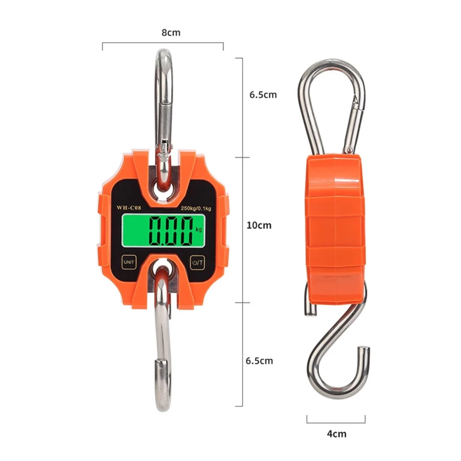 Bilancia digitale portatile sospesa 250 kg elettronica in acciaio inossidabile a gancio industriale mini ad alta precisione Strumenti di pesatura
