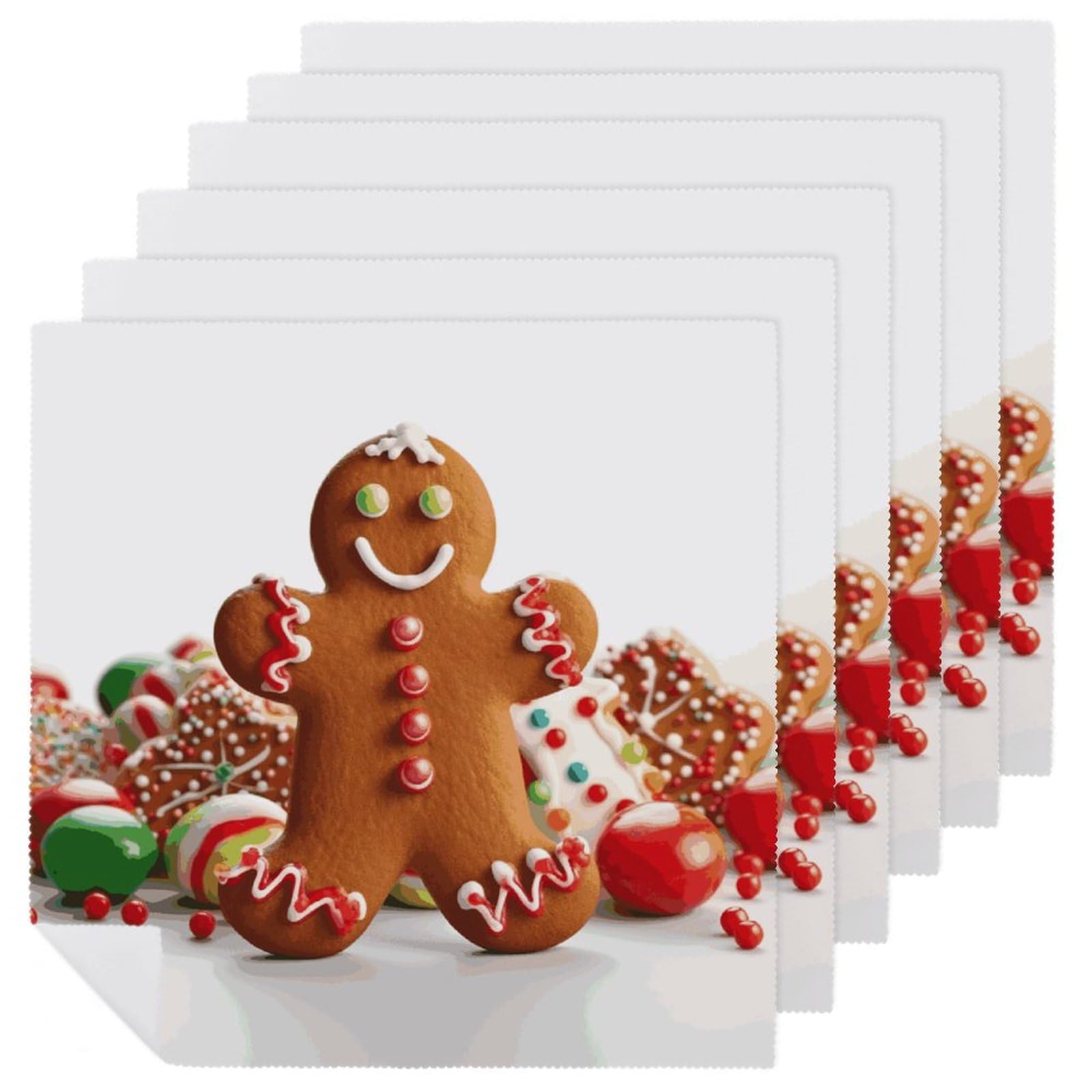 Serviettes de table en tissu bonhomme de pain d'épices pour sublimer vos repas de Noël