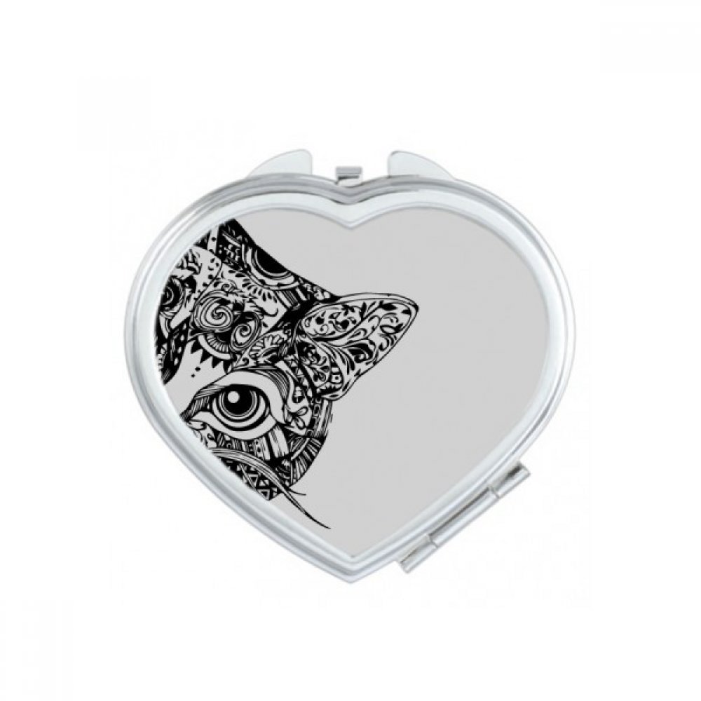Miroir de poche chat noir mignon petit miroir portable maquillage compact