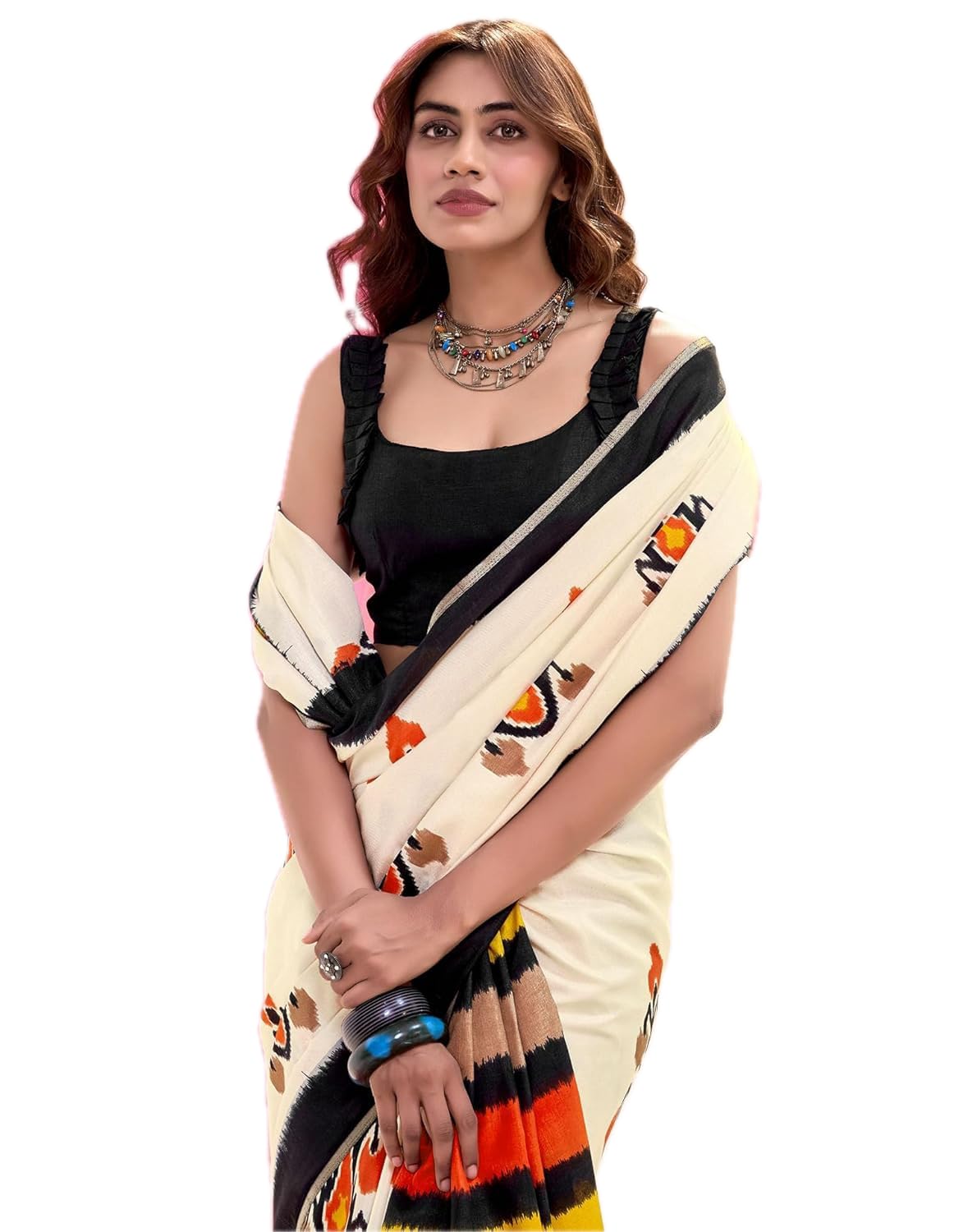 Yashika Women Malgudi Silk Ajrak Printed Saree |saree for Women | Saree | New Sari | Latest Saree