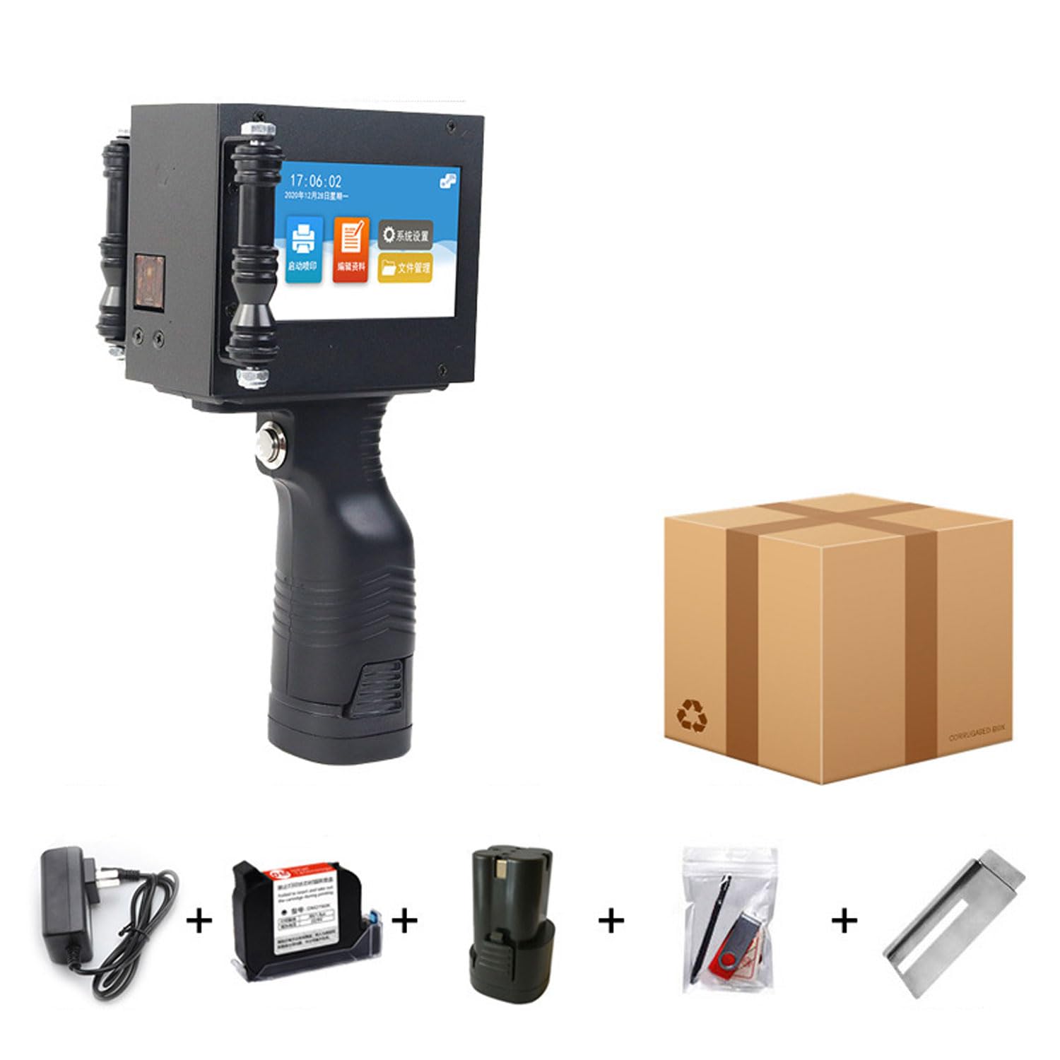 Impresora De Inyección De Tinta Portátil con Pantalla Táctil, Codificador De Inyección De Tinta Portátil con Pantalla Táctil De 4,3 Pulgadas, Compatible con Bluetooth/USB, 600 PPP, para Metal