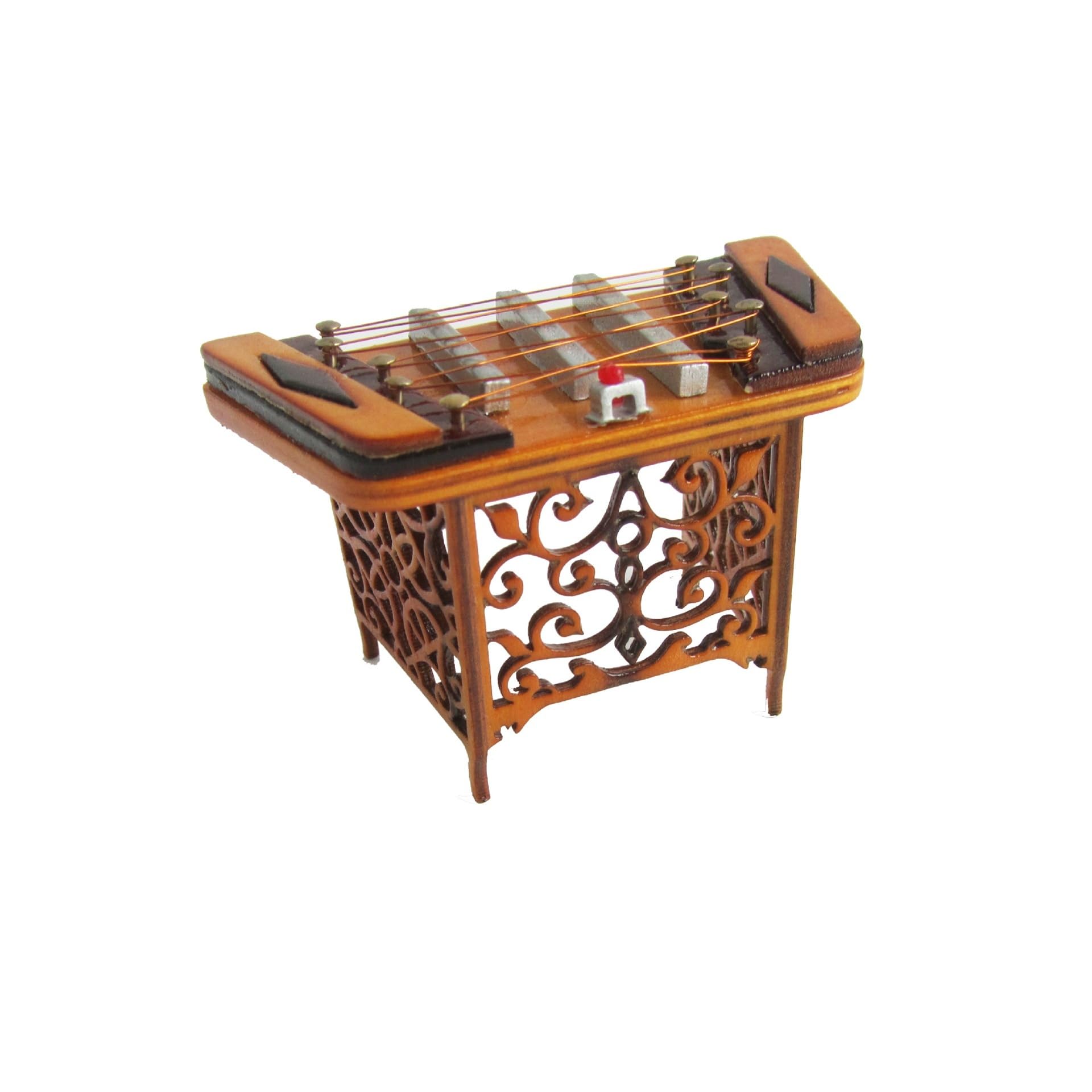 Mini modello di strumento musicale modello di dulcimer in miniatura strumento musicale ornamenti di dulcimer