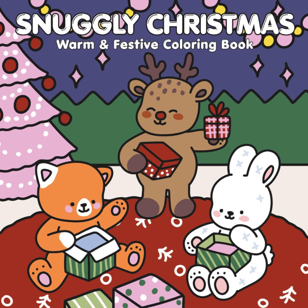 Snuggly Christmas: Warm & Festive Coloring Book – 35 Cozy Holiday Scenes of Cute Animals for Relaxation and Joy