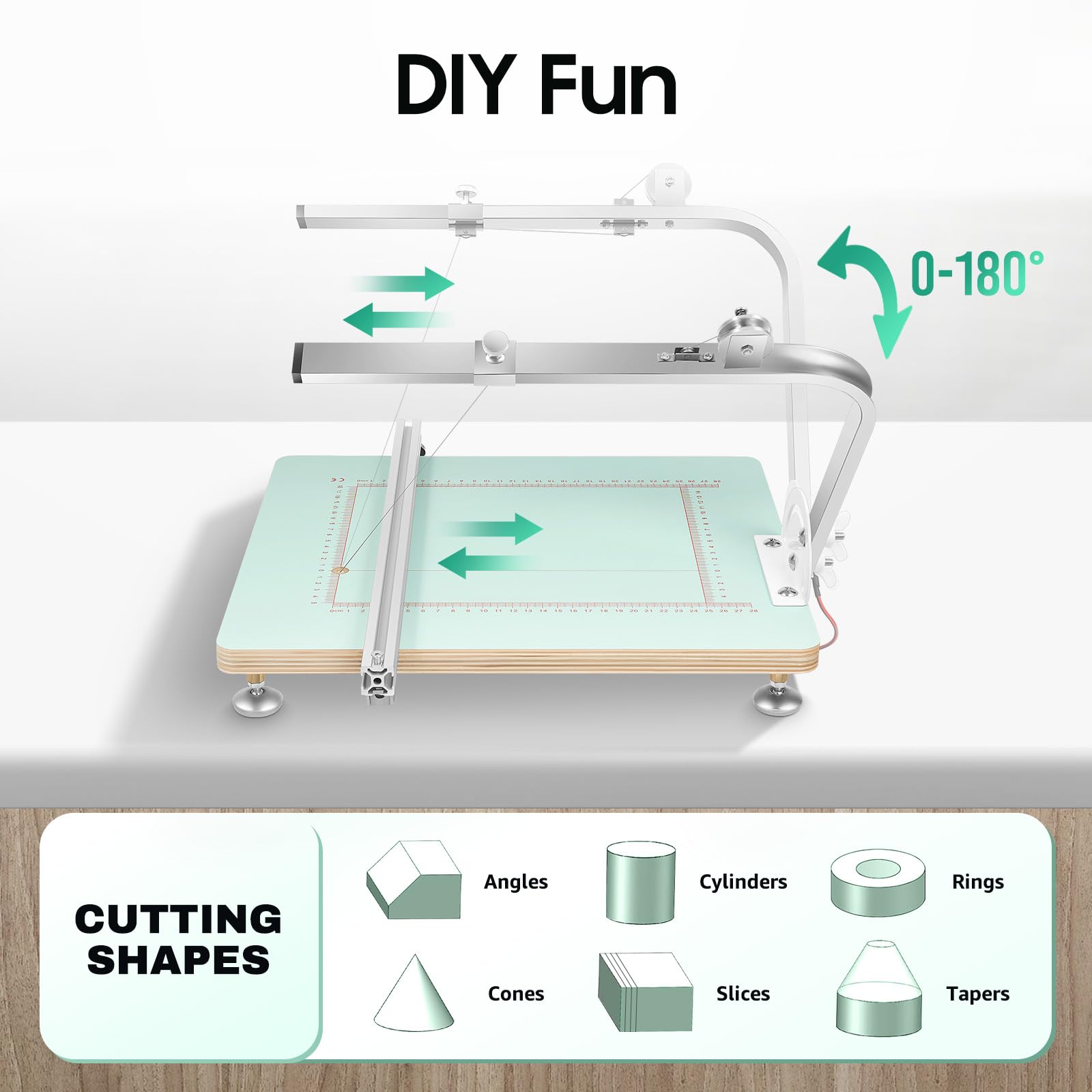 72W Portable Foam Cutter, Adjustable Hot Wire Foam Cutter Tool for Cutting Styrofoam, Foam Sponge, and Insulation - Tabletop Electric Hot Wire Cutter, 0-300? Temperature Range, Green